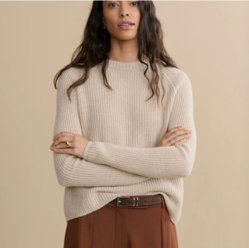 NWT Jenni Kayne Cashmere Fisherman Knit Sweater